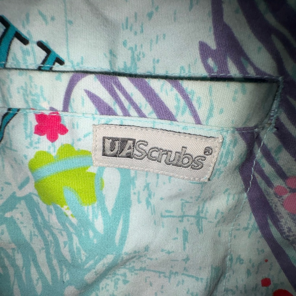 Light Blue Bunny Print Scrub Jacket - Snuggle Bunny Style - Picture 4 of 4